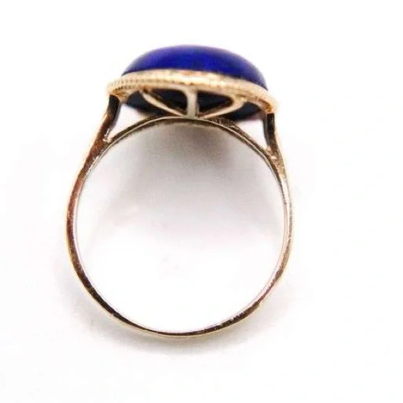 14K Yellow Gold Lapis Lazuli Ring (sz. 6) — mint condition ✨ - Picture 5 of 7